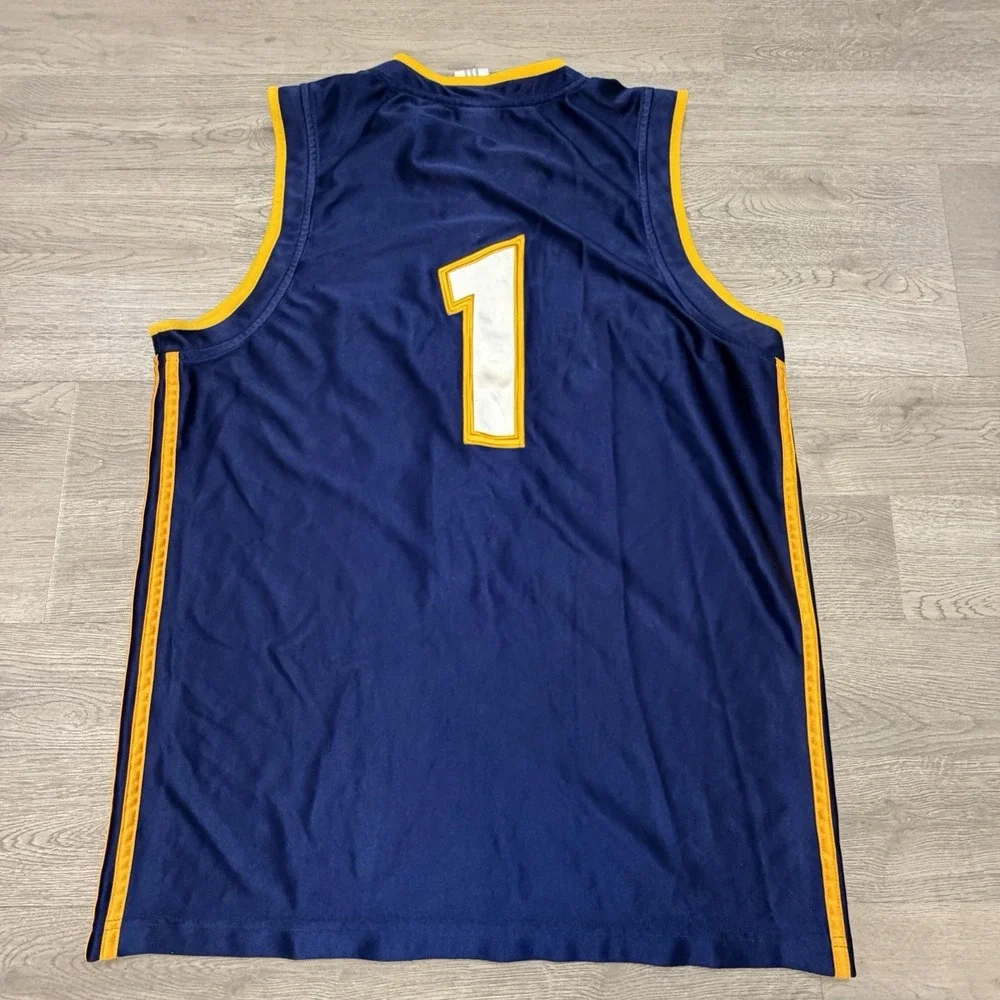Vintage Adidas Basketball Jersey Mens Medium Blue Yellow Stitched #1